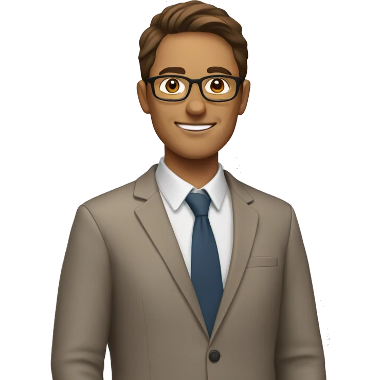 Teacher with brown hair and glasses and white emoji