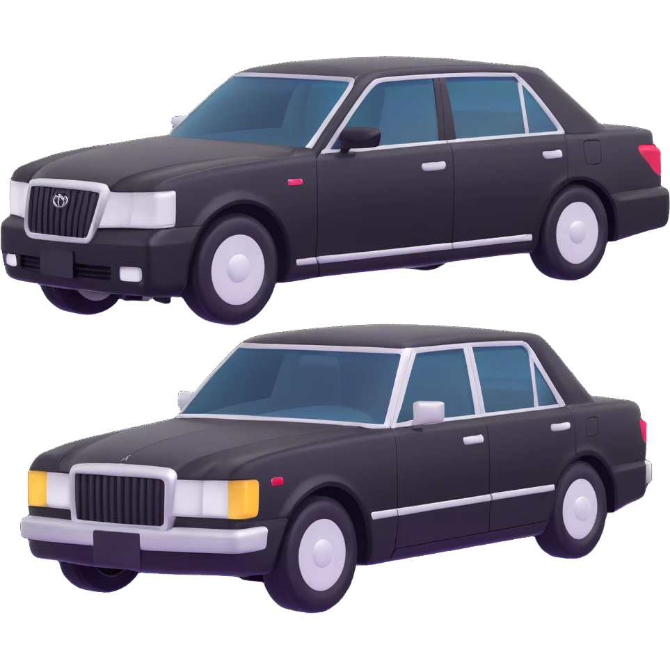 Toyota Crown from the 1980s, boxy sedan with angular design emoji