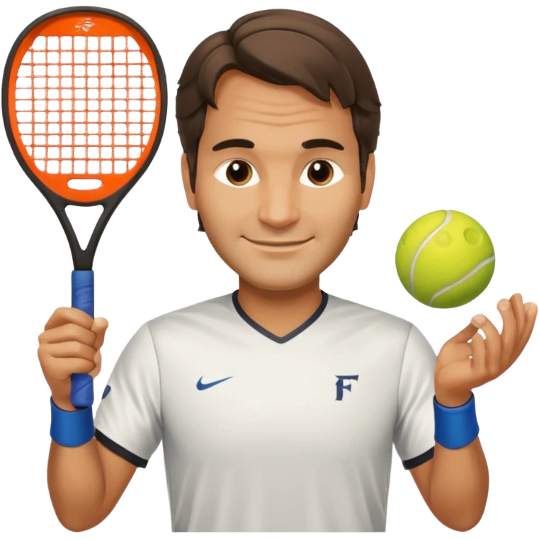 Roger federer with pickleball paddle emoji