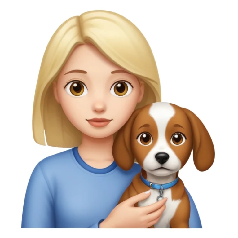 girl and her pet dog emoji