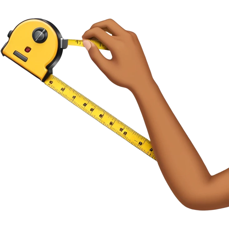 hand down holding tape measure emoji