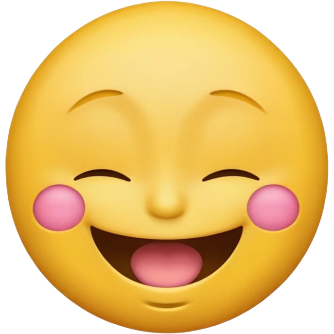cartoon smiling emoji with open mouth and closed eyes, colorful and cheerful, no text, suitable for WhatsApp and Instagram emoji