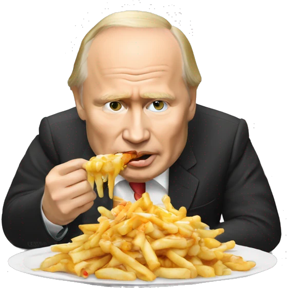 Vladimir Poutine qui mange une poutine  emoji