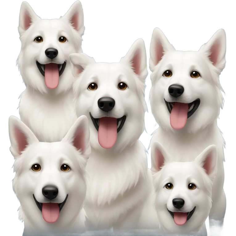 three white shepherds emoji