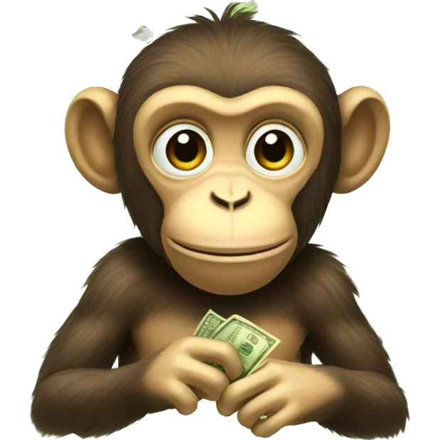 Monkey with money emoji