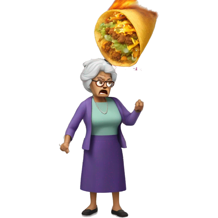Angry grandma taco bell explosion emoji