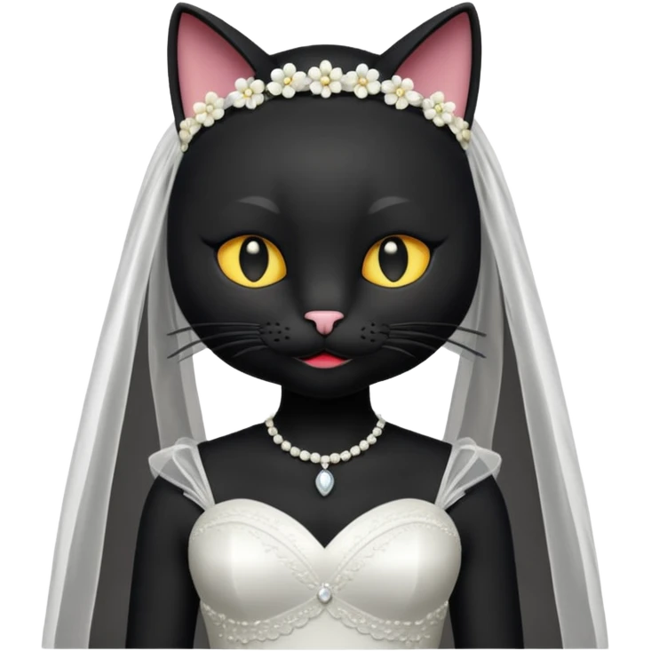 black cat bride emoji