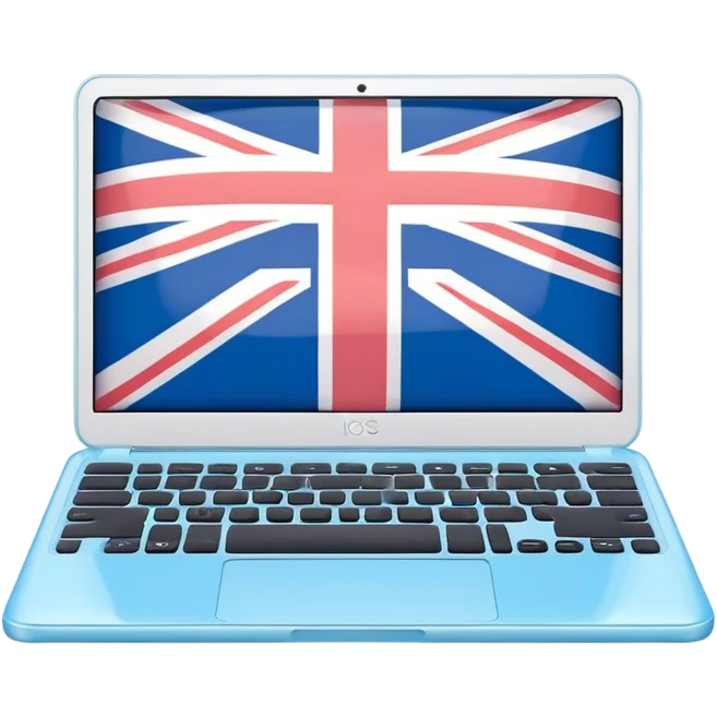pastel melted laptop on the screen British flag emoji