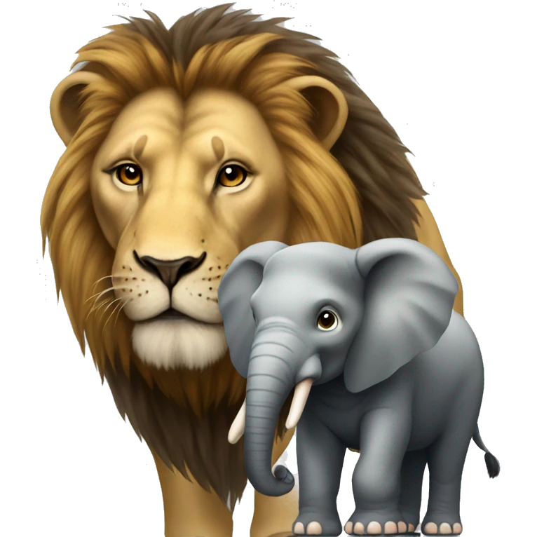 lion and elephant mixed emoji