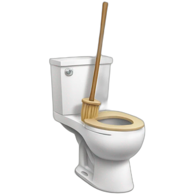 Skibiditoilet with a stick emoji