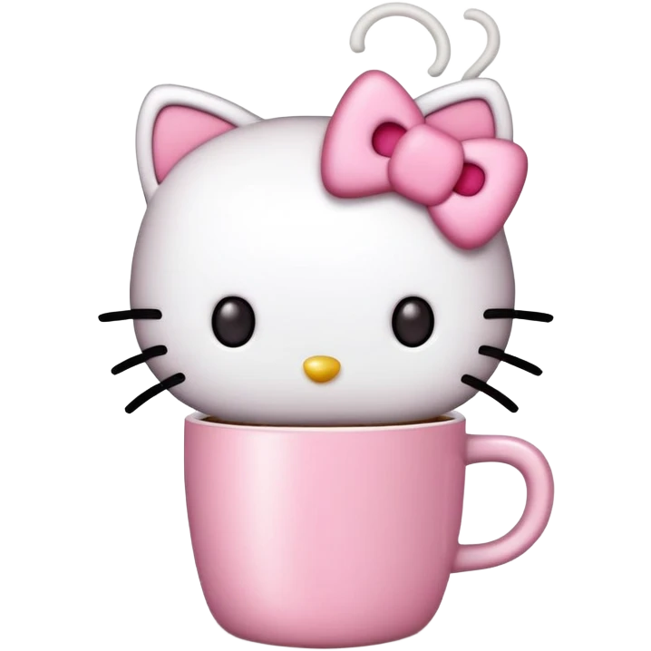 hello kitty com copo de café emoji