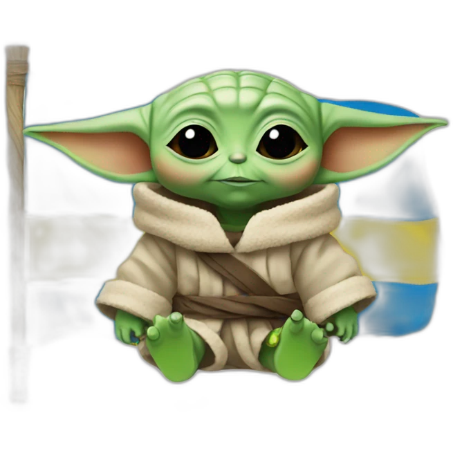 baby yoda  Ukraine flag emoji