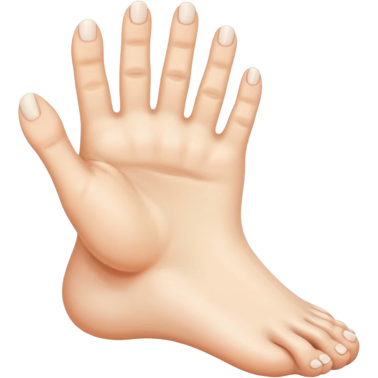 a foot with hand fingers emoji