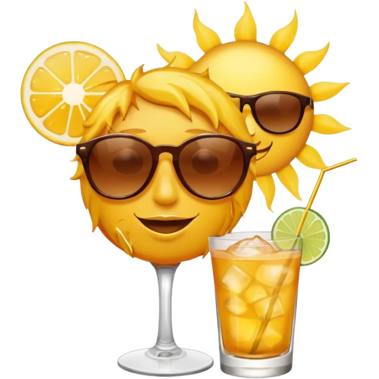 sun having a drink emoji