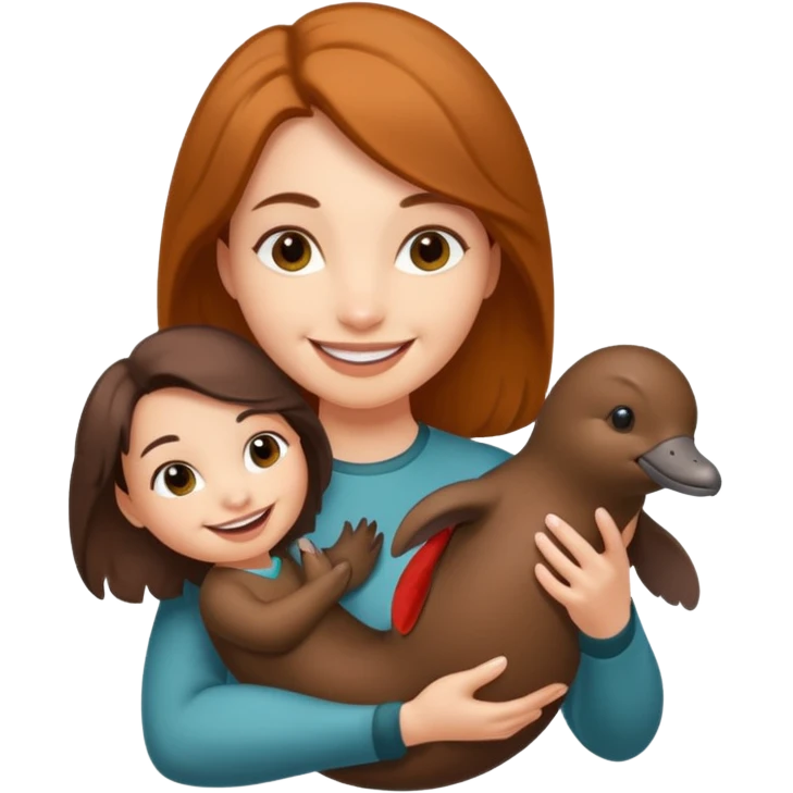 woman playing with platypus emoji