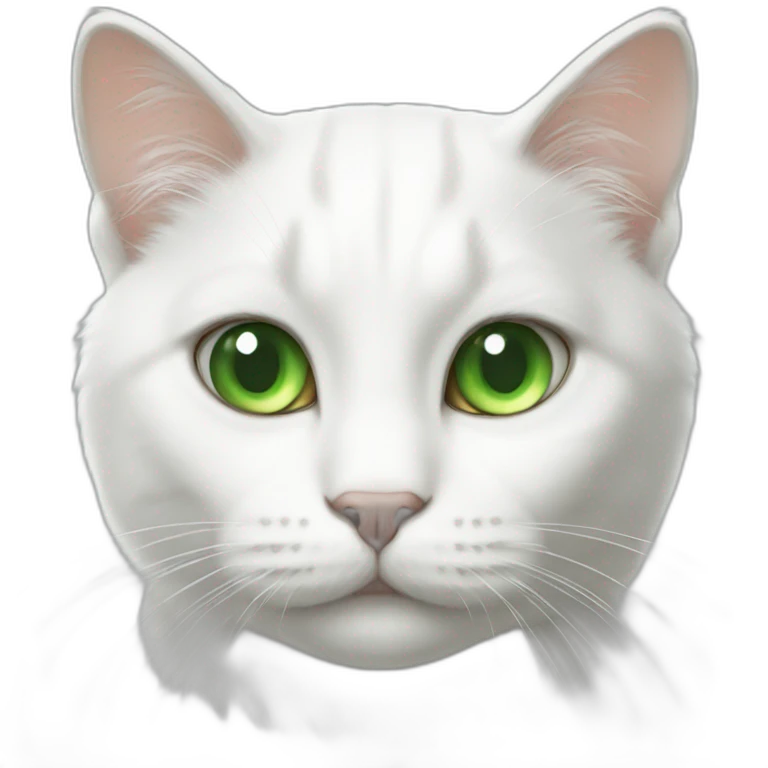 white cat with green eyes emoji