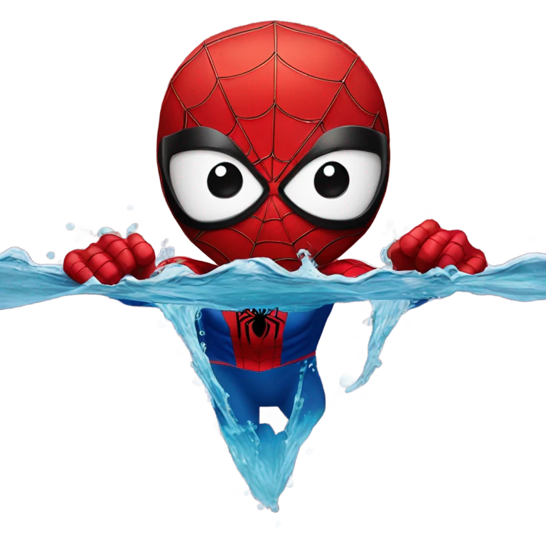 Spiderman swimming in water emoji