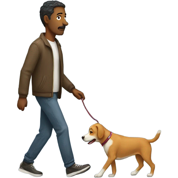 Man walking dog emoji
