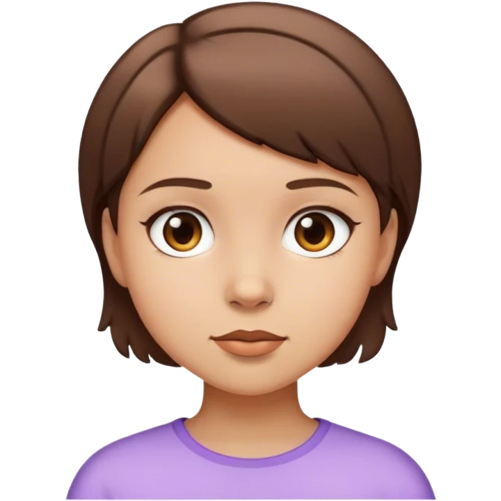 short brown hair-young girl emoji