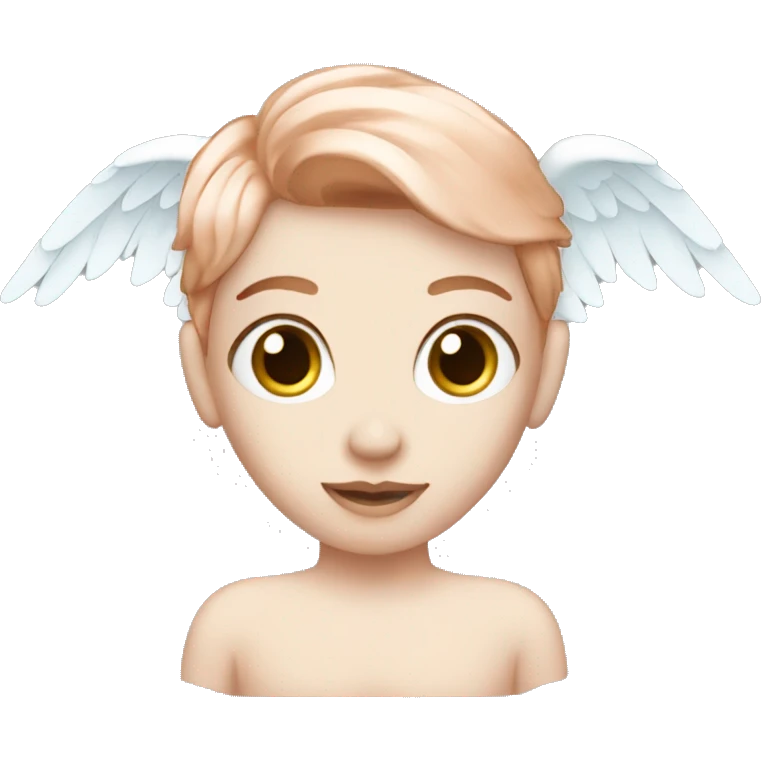 Rose gold angel with white skin and blue eyes  emoji