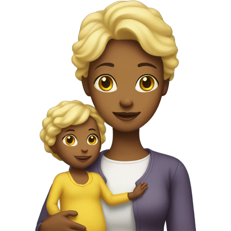 mother yellow skin with child emoji