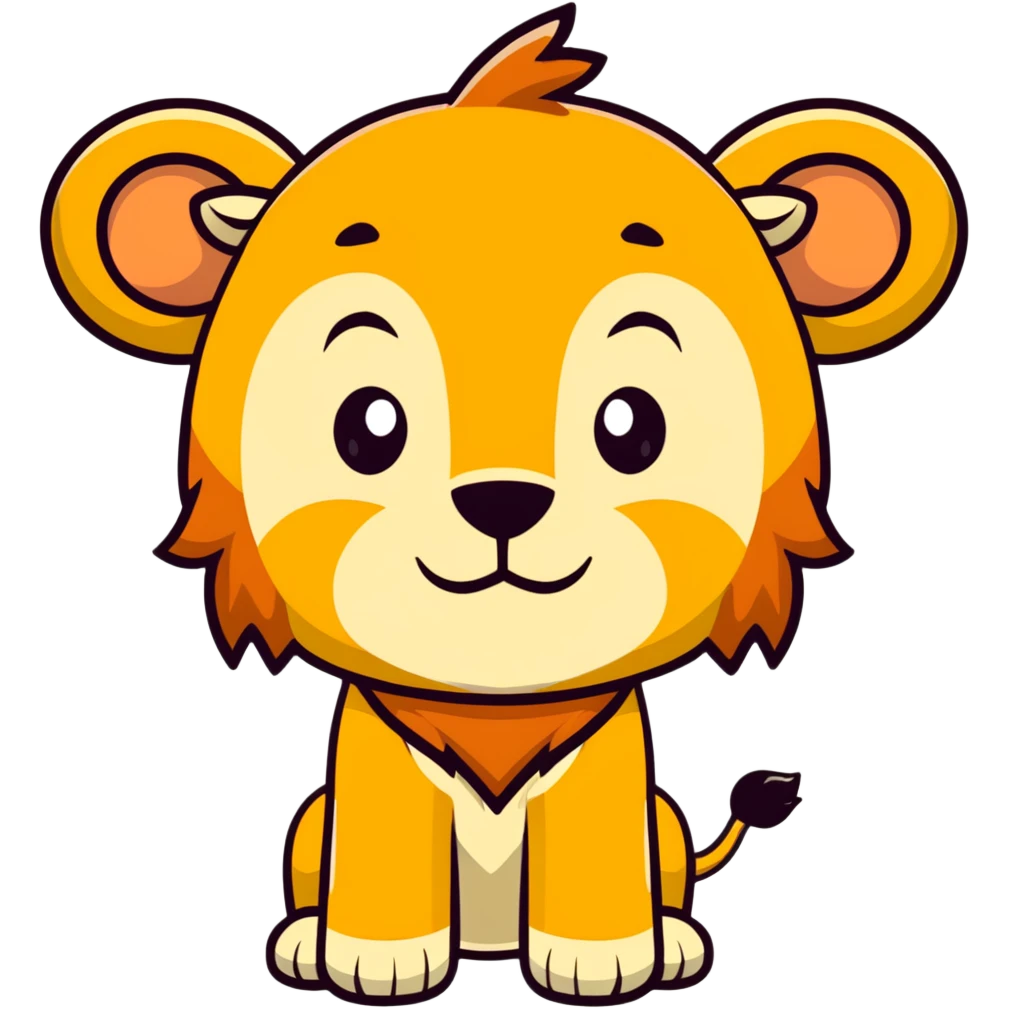 simple cartoon lion face emoji