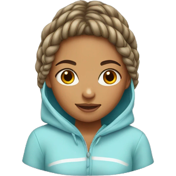 Teen girl with hoodie and two braids emoji