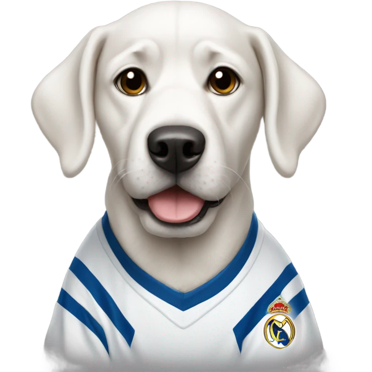 Dog with Real Madrid jersey on emoji