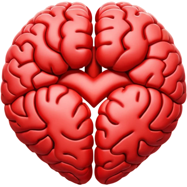 Brain and heart emoji