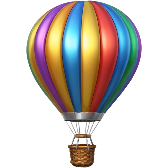 Chrome metallic hot air balloon emoji