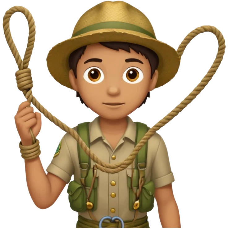 Boy + rope,Jungle Explorers. emoji