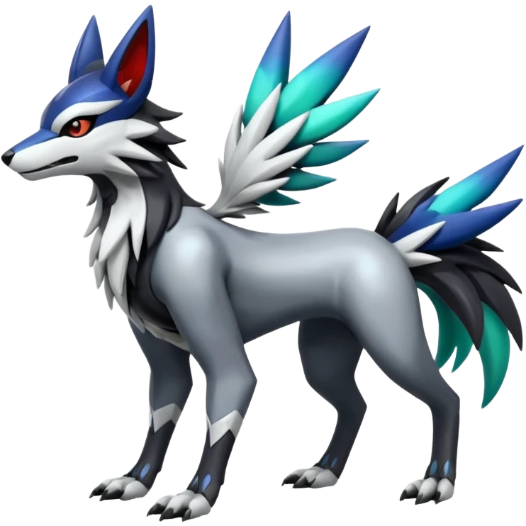 Futuristic Mightyena-Silvally-Fakémon-hybrid-creature (full body)  emoji