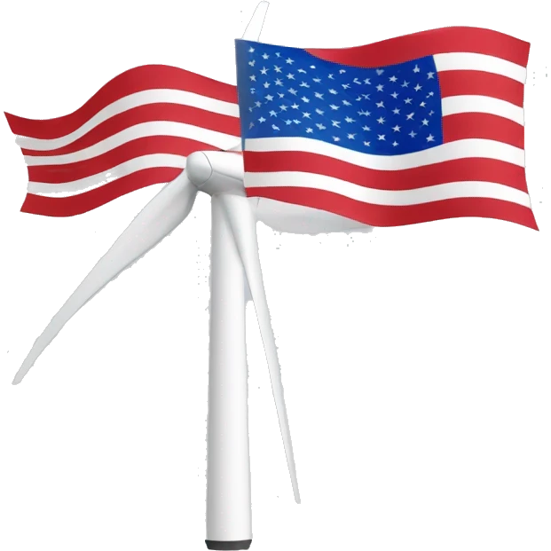 Wind turbine in usa flag colors emoji