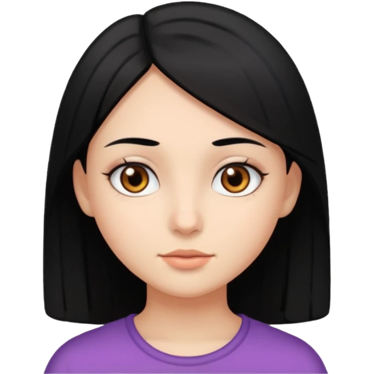 Girl with straight black hair and brown eyes  emoji