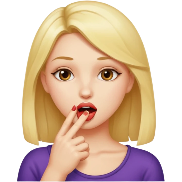 Una chica mordiéndose el dedo tipo sexi  emoji