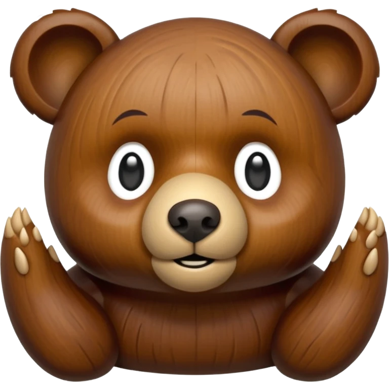 wood carved mini bear emoji