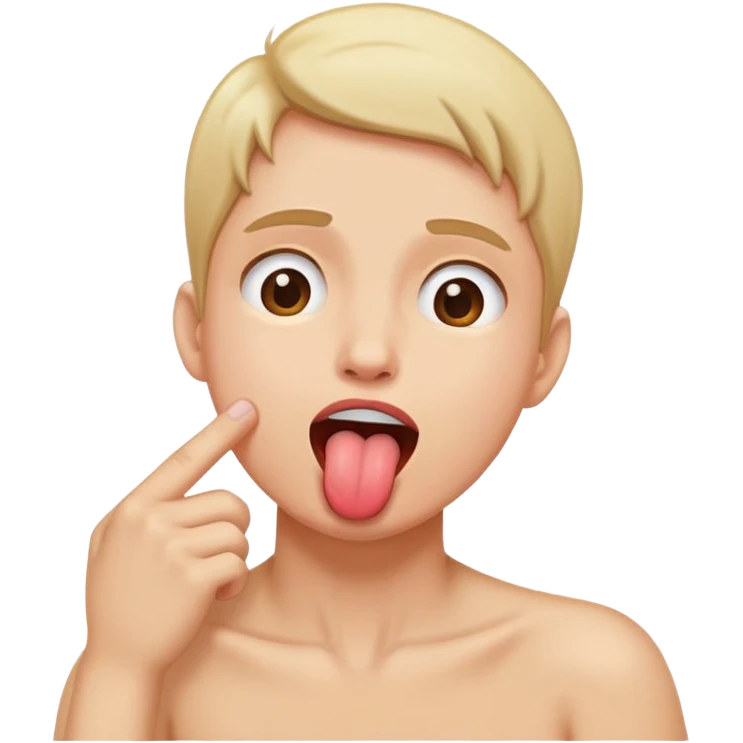 Person grabbing neck with toung out emoji