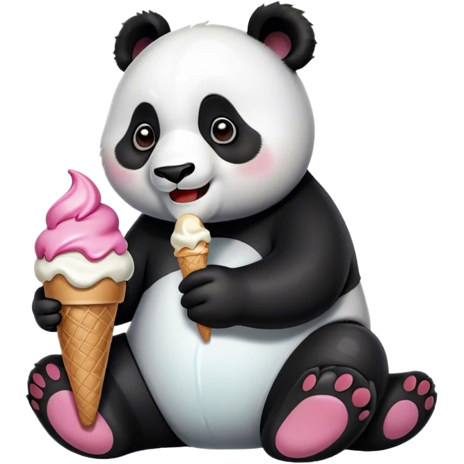 Panda eating ice cream emoji