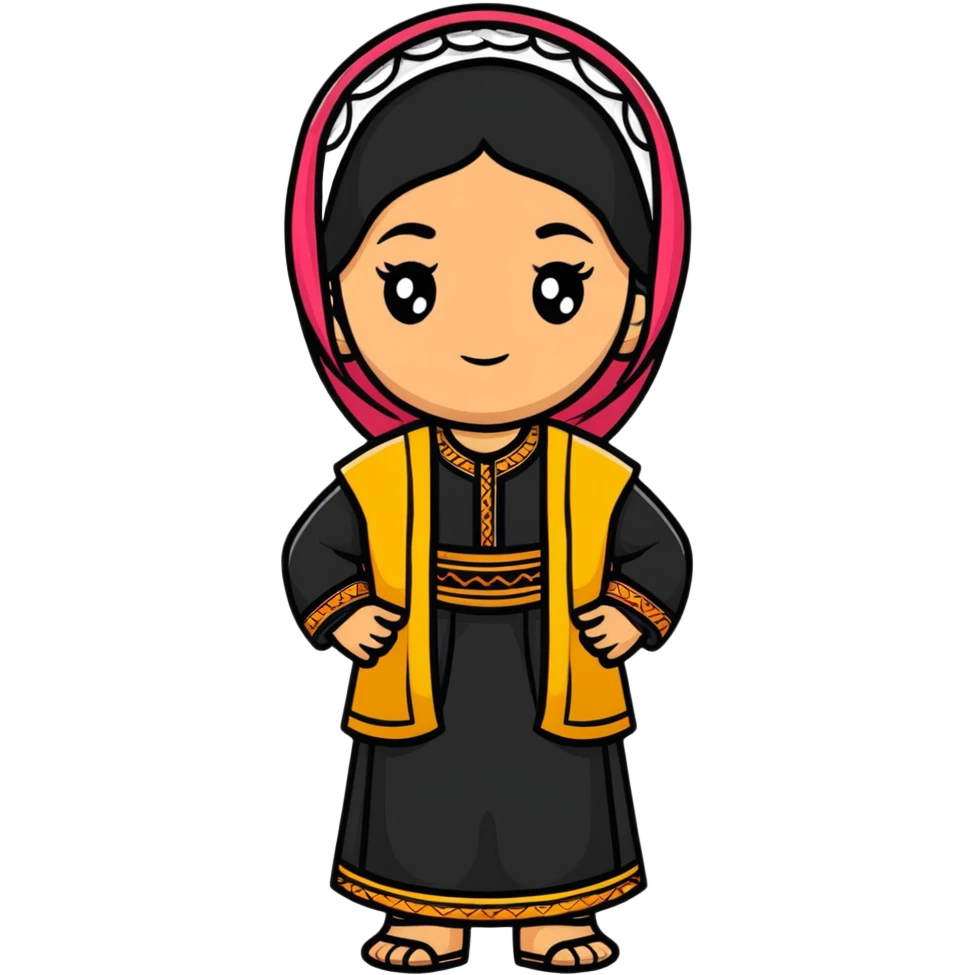 Kurdish girl with traditional clothes emoji