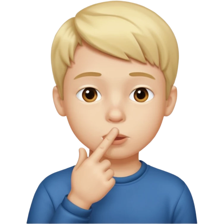 boy asking for silence emoji
