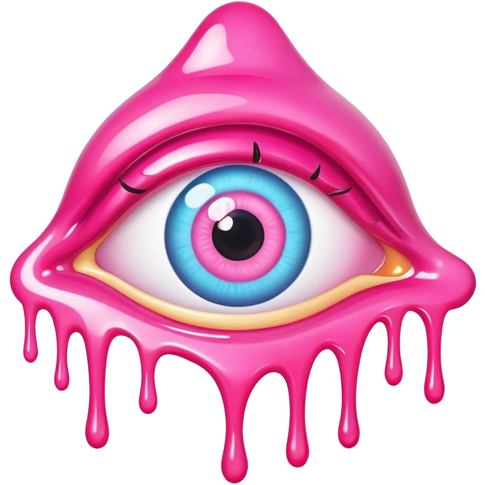 melted pink dripping sauce eye emoji