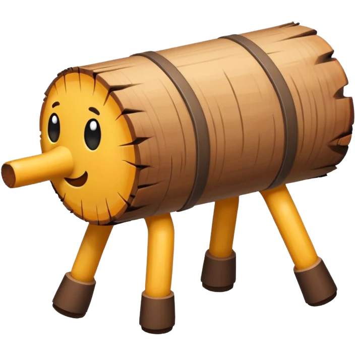 log with tiny legs walking emoji