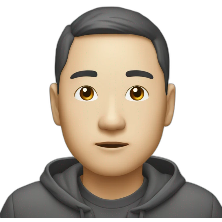 大眼睛-双眼皮-圆鼻子-黑色眼镜框-嘴巴-浓眉毛-刘海-马尾-黑头发 emoji