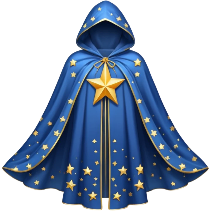a fantasy  magic, white color with star pattern cloak emoji