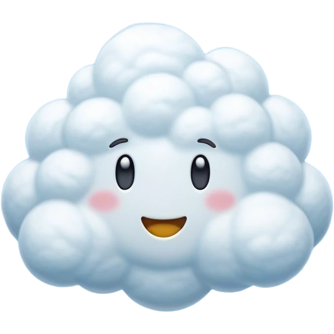 Cinematic Realistic Cumulus Emoji, Big and puffy, with cotton-like clouds floating in the clear blue sky. The rounded tops of the clouds glow with the light of the sun, while their soft, white texture adds a sense of calm and spaciousness. Soft glowing outline, capturing the essence of warmth, comfort, and peaceful skies in a perfect cumulus cloud! emoji