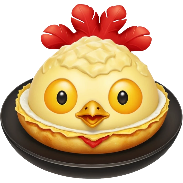 EggOmelette with red chicken 65 stuffed emoji