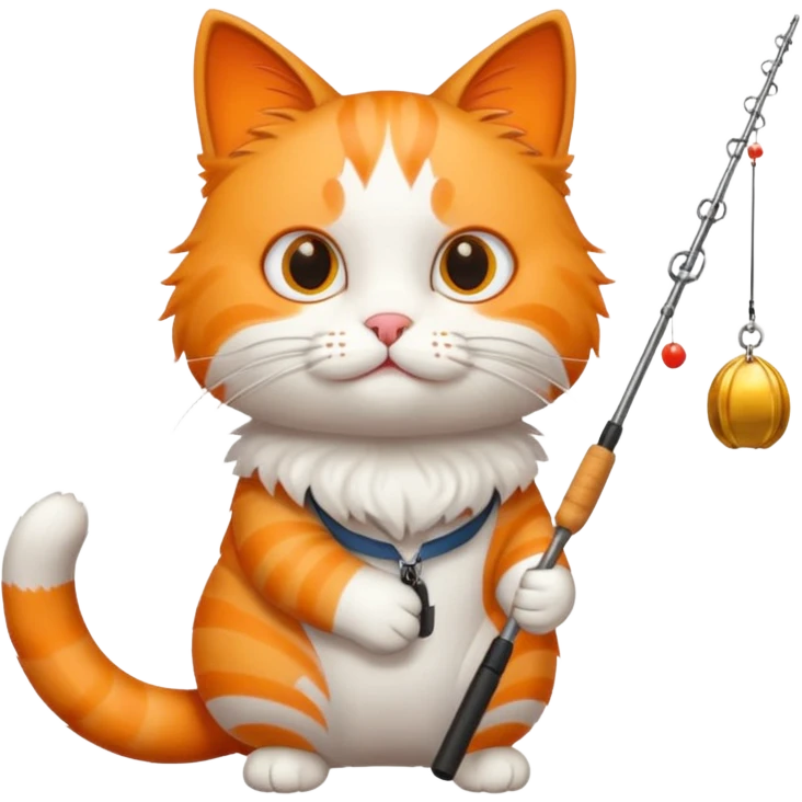 cat holding fishing rod emoji