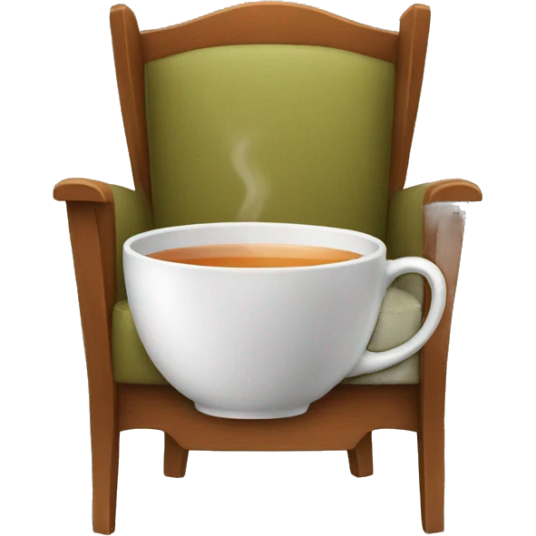 Cup of tea on the chair emoji