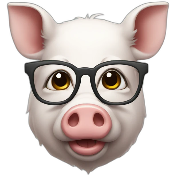 A pork with glasses emoji