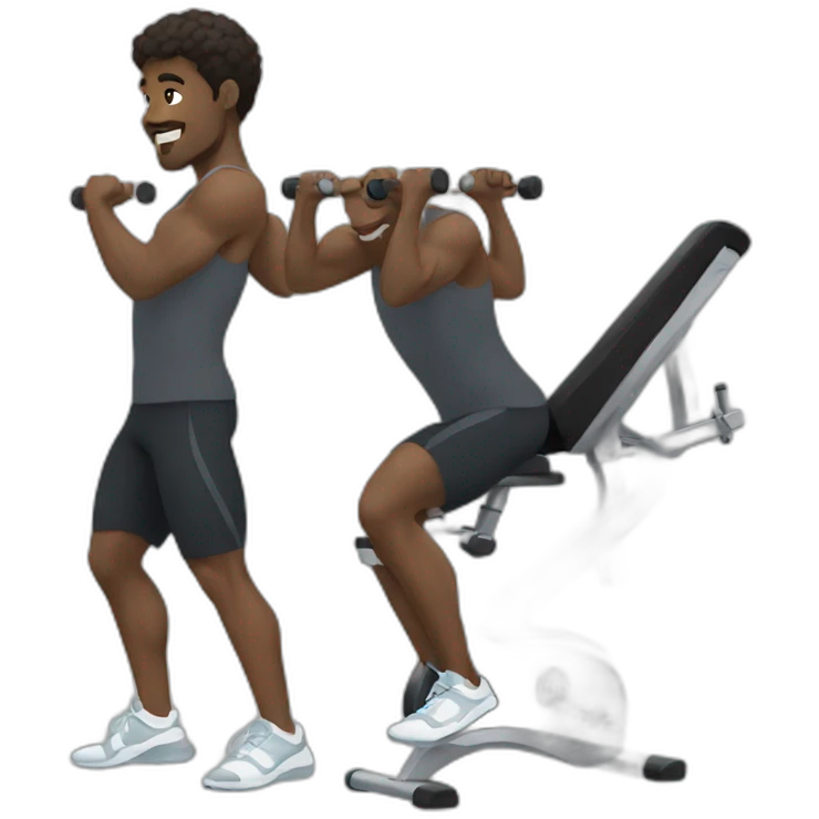 black man working out emoji